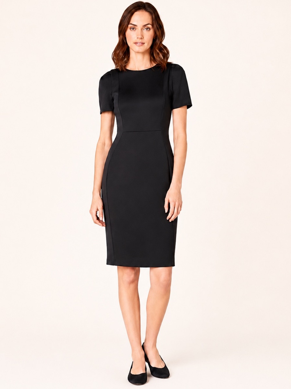 Calvin Klein Black Sheath Dress Gold Back Zipper Size 6 NWT - Picture 2 of 4